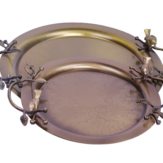 سینی برنجی سالی نوطرح گنجشک