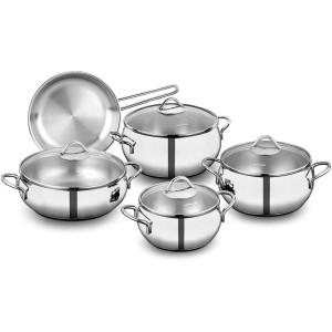 سرویس قابلمه 9 پارچه استیل کرکماز مدل Tombik A1800
