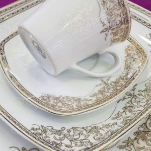 چینی پردیس کاشان سرویس چینی پاریس طرح سلنا کرم رنگ
