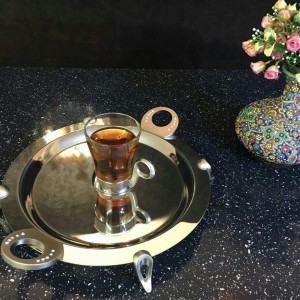 سینی گرد حلقه نگین دو رنگ SAFINOX تک سایز کد 805