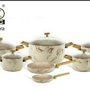سرویس قابلمه 12 پارچه گرانیتی طرح سنگ  مدل زومرا _ Zumera