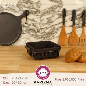 سبد میوه B.V.K طرح KARIZMA مدل مربع رنگ طوسی