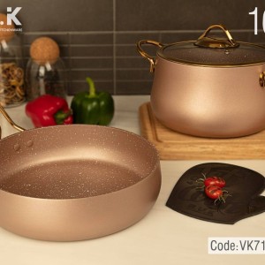 سرویس قابلمه  دورو گرانیت ۱۶ پارچه بی وی کی bvk(رزگلد)