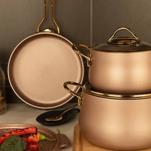 سرویس قابلمه  دورو گرانیت ۱۶ پارچه بی وی کی bvk(رزگلد)