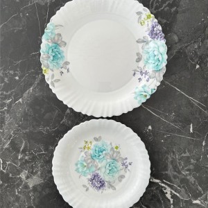 سرویس غذاخوری آرکوپال 6 نفره 25 پارچه قالب First طرح مهسان سبز گلدن اپال
