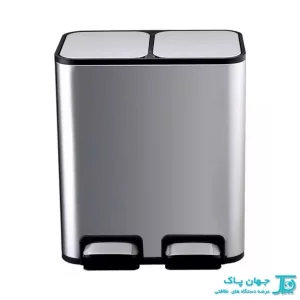 سطل زباله دوقلو استیل 12x2 لیتری M24