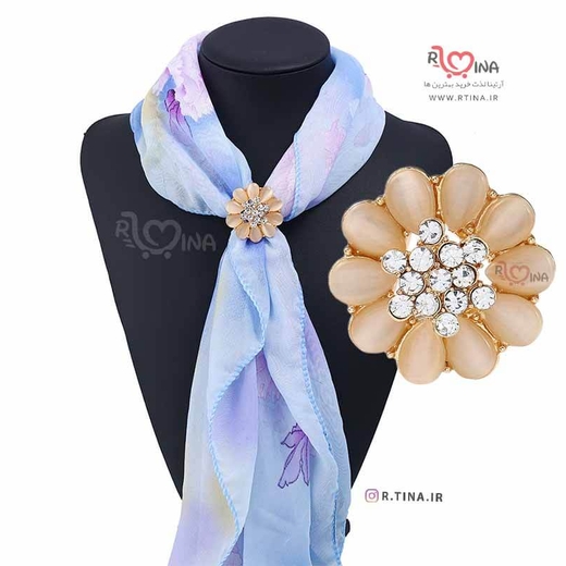 گیره روسری جدید مجلسی فلزی نگین دار