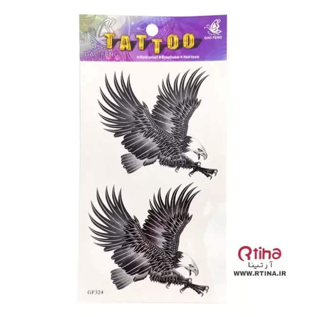 برچسب خال کوبی پسرانه و مردانه طرح عقاب (2در1)