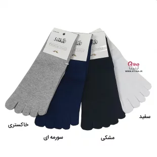 جوراب انگشتی مردانه نخی و ضد حساسیت (نیم ساق)
