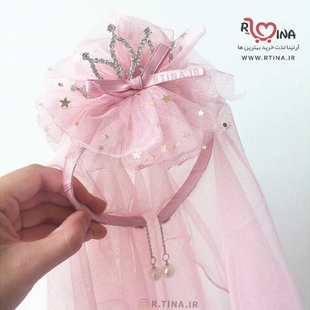 تل توری بچه گانه مدل تاج دار