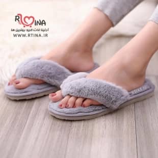 دمپایی راحتی(پاپوش روفرشی) حوله ای خز دار زنانه