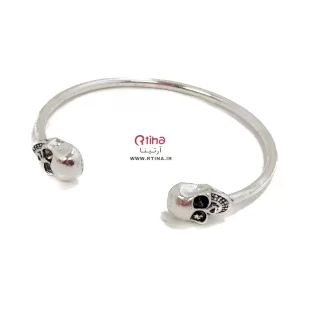 دست بند اسکلتی فلزی دو سر جمجمه مدل Skull7