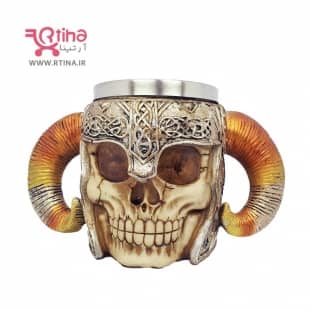 لیوان دوجداره طرح جمجمه - شاخ دار