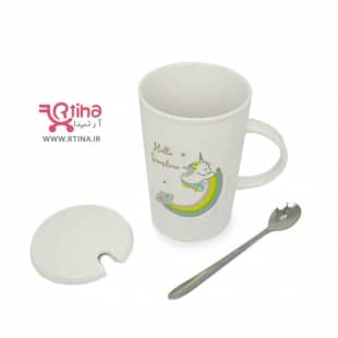 لیوان ماگ فانتزی بزرگ سفید مدل عروسکی Hello Sunshine