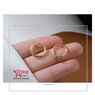 گوشواره حلقه ای ریز ساده طلایی
