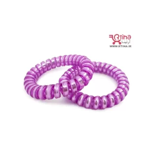 کش مو مدل سیم تلفن رنگ بنفش (بسته 2عددی)