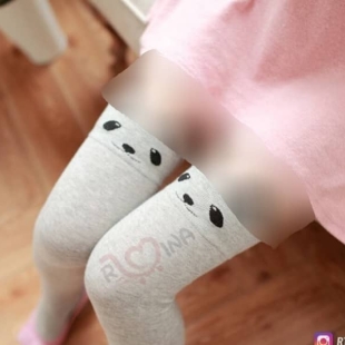 جوراب ساق بلند خاکستری زنانه مدل گوش دار