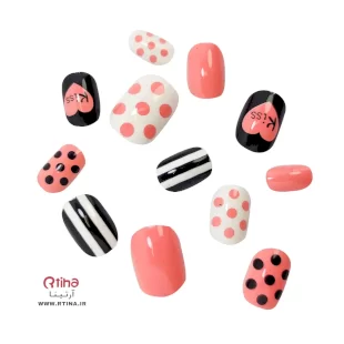 ناخن مصنوعی بچه گانه ژله ای طرح میکس (خالدار،راه راه، ساده)