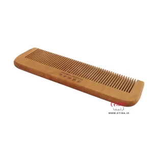 شانه چوبی مو دندانه ریز طرح مستطیلی 17cm