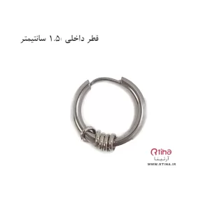 گوشواره حلقه ای ساده همراه با دایره های کوچیک استیل (بچه گانه تا بزرگسال)