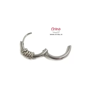 گوشواره حلقه ای ساده همراه با دایره های کوچیک استیل (بچه گانه تا بزرگسال)