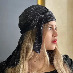 دورگ مخمل مشکی نگین دار زنانه دخترانه