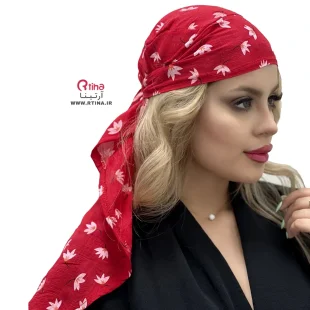 دورگ پارچه ای  نخی زنانه دخترانه طرح گلدار قرمز