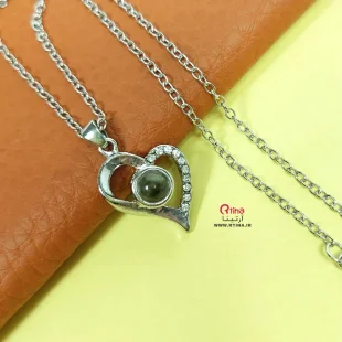 گردنبند دوستت دارم به صد زبان نقره ای