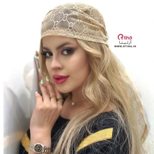 دورگ/ روسری بند دار توری طرح گوچی