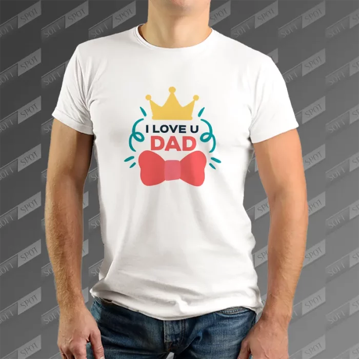 تیشرت مردانه طرح I LOVE U DAD TS-767