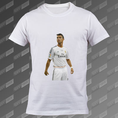تیشرت مردانه سفید Cristiano Ronaldo TS-02