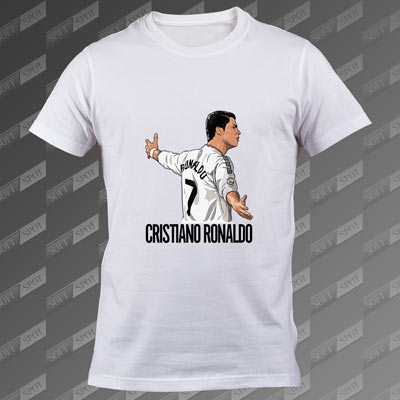 تیشرت مردانه سفید Cristiano Ronaldos Wings TS-03