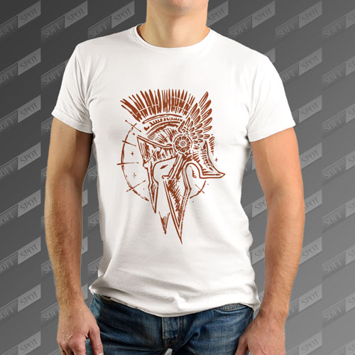 تیشرت مردانه طرح Spartan Helmet TS-355