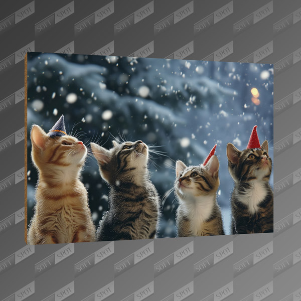 تخته شاسی طرح Christmas Kittens MDF-32