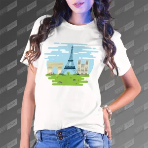 تیشرت زنانه طرح Paris City TS-836