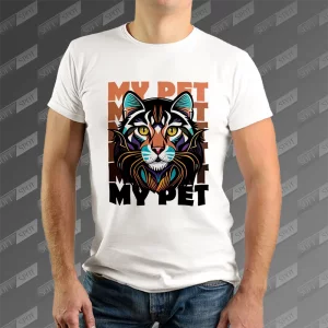 تیشرت مردانه طرح Cat is My Pet TS-939