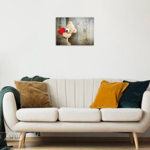 تخته شاسی طرح Red heart Teddy bear MDF-07