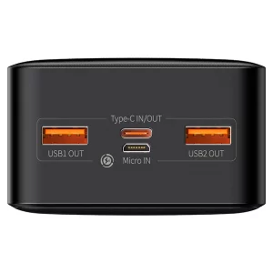 پاوربانک بیسوس مدل Bipow Digital display fast charge Display 20W black OE ظرفیت 30000 میلی آمپر ساعت