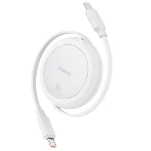 کابل دو سر تایپ سی بیسوس مدل Baseus Free2Pull Mini Charging Cable 60w 1m Moon White