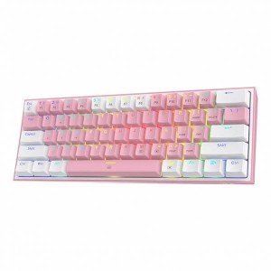 کیبورد گیمینگ ردراگون مدل REDRAGON Fizz K617 white and pink