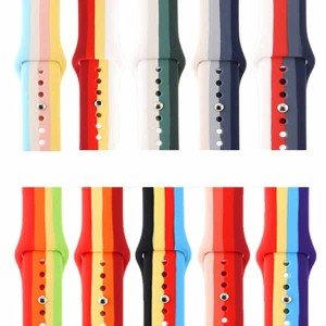 بند سیلیکونی مدل rainbow مناسب برای اپل واچ 38/40/41 میلیمتری