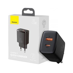 شارژر دیواری بیسوس مدل CCXJ-B01 20W 2 Port