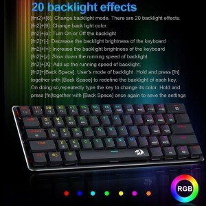 کیبورد گمینگ ردراگون مدل Redragon Elise Pro K615P-KBS