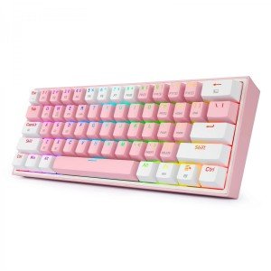کیبورد مخصوص بازی ردراگون مدل  REDRAGON Fizz pro K616 white and pink