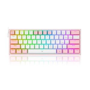 کیبورد مخصوص بازی ردراگون مدل REDRAGON Fizz pro K616 pink and white