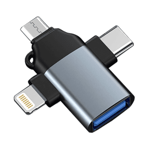 تبدیل سه کاره  USB به لایتنینگ,USB-C و Micro USB گرین لاین مدل GN3IN1OTGGY