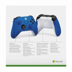 دسته بازی بی سیم مایکروسافت مدل Xbox Controller Shock Blue