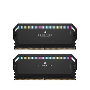 حافظه رم دسکتاپ کورسیر مدل Dominator platinum black RGB 32GB 16GBx2 7200MHz CL34 DDR5