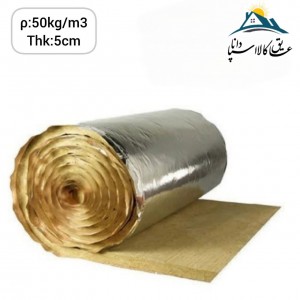 پشم سنگ فویل دار 5 سانت رولی دانسیته 50