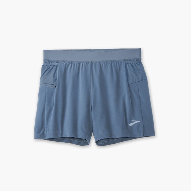 شورت ورزشی مردانه بروکس مدل Brooks Men's Sherpa 5" 2-in-1 Short|طوسی آبی
